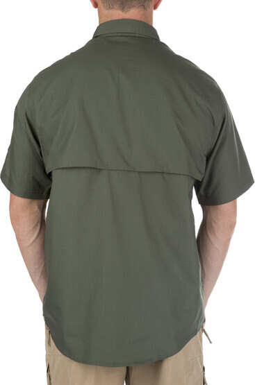 5.11 Tactical TACLITE Pro Short Sleeve Shirt in TDU green, rear view